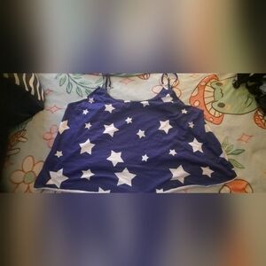 Starry Purple and White Tank Top/shorts 3xl